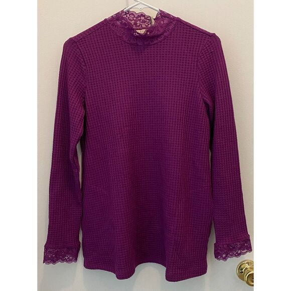 Logo By Lori Goldstein Women's Size XS Long Sleeve Waffle Sweater Pockets NWT - Picture 3 of 6